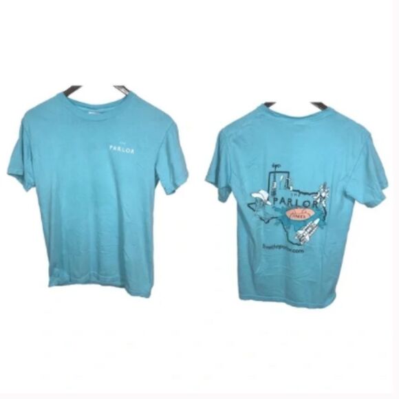 Women's Comfort Colors San Marcos TX The Parlor Turquoise T-Shirt - Picture 1 of 11